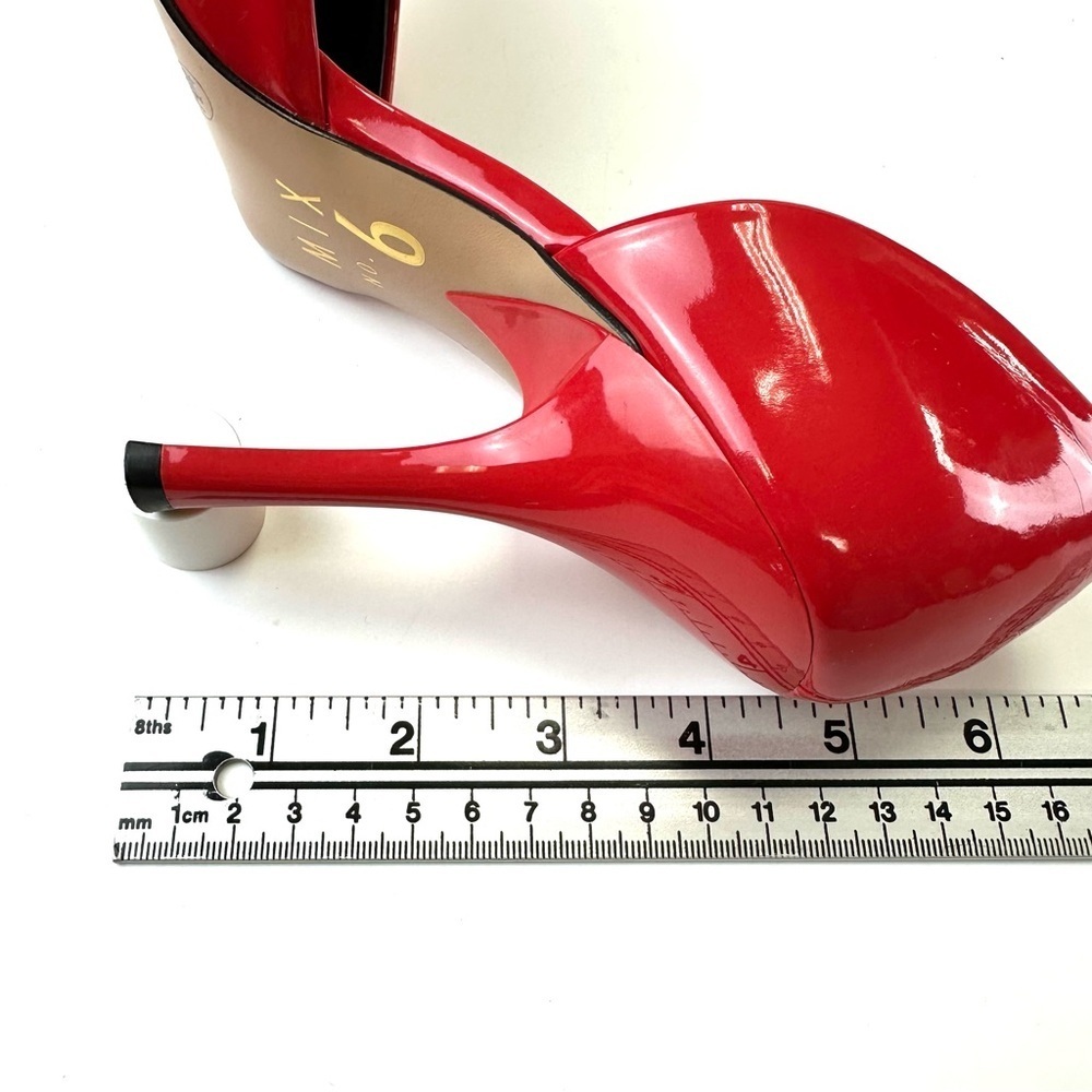 Mix No 6 red patent heels Size 7.5 pointy toe pumps party cocktail - Picture 8 of 9